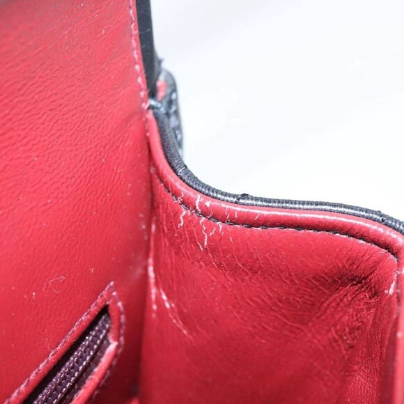 CHANEL Matelasse Chain Hand Bag Lamb Skin Black Gold CC Auth 95715AV - Picture 14 of 16